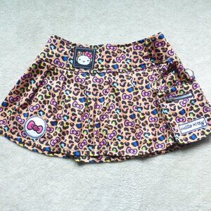 HELLO KITTY x SHEIN leopard print mini skirt with removable pouch